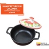 image:imageIMUSA 051537qt Carmen de Viboral Cast Aluminum Nonstick Caldero 6pc Set with Floral Ceramic Lids Drop Ship Black  141824cm05 Quarts