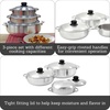 image:imageIMUSA 051537qt Carmen de Viboral Cast Aluminum Nonstick Caldero 6pc Set with Floral Ceramic Lids Drop Ship Black  141824cm16 Quarts