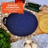 image:imageIMUSA 11 in Steel Comal Griddle Pan Blue Enamel Speckled Finish Stovetop Tortilla Pan for Gas Electric Stoves Pancake Griddle Mexican Cooking Flat Skillet with HandleEnamel