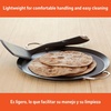 image:imageIMUSA 11in Carbon Steel Nonstick Round Comal with Metal Handles BlackMetal Handles