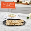 image:imageIMUSA 11in Carbon Steel Nonstick Round Comal with Metal Handles BlackMetal Handles