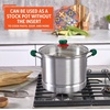 image:imageIMUSA 12 Qt Aluminum Tamale Steamer Pot with Mexican Map Knob  Large Food Steamer for Cooking Vegetables Seafood and Hispanic Recipes with Glass Lid and Green Handles