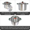 image:imageIMUSA 12 Qt Aluminum Tamale Steamer Pot with Mexican Map Knob  Large Food Steamer for Cooking Vegetables Seafood and Hispanic Recipes with Glass Lid and Green Handles