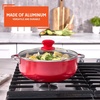 image:imageIMUSA 32 Qt Red Aluminum Dutch Oven with Black Ceramic Nonstick Glass Lid amp Riveted Handles  Oven Safe Caldero for Everyday Cooking32 Qt