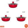 image:imageIMUSA 32 Qt Red Aluminum Dutch Oven with Black Ceramic Nonstick Glass Lid amp Riveted Handles  Oven Safe Caldero for Everyday Cooking32 Qt
