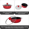 image:imageIMUSA 32 Qt Red Aluminum Dutch Oven with Black Ceramic Nonstick Glass Lid amp Riveted Handles  Oven Safe Caldero for Everyday Cooking32 Qt