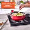 image:imageIMUSA 32 Qt Red Aluminum Dutch Oven with Black Ceramic Nonstick Glass Lid amp Riveted Handles  Oven Safe Caldero for Everyday Cooking32 Qt