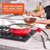 image:imageIMUSA 32 Qt Red Aluminum Dutch Oven with Black Ceramic Nonstick Glass Lid amp Riveted Handles  Oven Safe Caldero for Everyday Cooking32 Qt