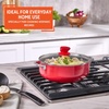 image:imageIMUSA 32 Qt Red Aluminum Dutch Oven with Black Ceramic Nonstick Glass Lid amp Riveted Handles  Oven Safe Caldero for Everyday Cooking32 Qt