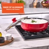 image:imageIMUSA 32 Qt Red Aluminum Dutch Oven with Black Ceramic Nonstick Glass Lid amp Riveted Handles  Oven Safe Caldero for Everyday Cooking69 Qt