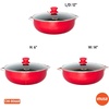 image:imageIMUSA 32 Qt Red Aluminum Dutch Oven with Black Ceramic Nonstick Glass Lid amp Riveted Handles  Oven Safe Caldero for Everyday Cooking69 Qt