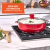 image:imageIMUSA 32 Qt Red Aluminum Dutch Oven with Black Ceramic Nonstick Glass Lid amp Riveted Handles  Oven Safe Caldero for Everyday Cooking69 Qt