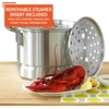 image:imageIMUSA Big 40 Qt Tamale Steamer Vaporera Stock Pot Aluminum Tamalera 10 Gallons16 Quarts