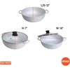 image:imageIMUSA Caldero Cast Aluminum Stock Pot 7 Qt with Glass Lid 30 cm Diameter Heavy Bottom Cooking Pot with Riveted Handles Oven Safe Rice Pot for Stews Soups and BeansGlass Lid