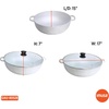 image:imageIMUSA Caldero Cast Aluminum Stock Pot 7 Qt with Glass Lid 30 cm Diameter Heavy Bottom Cooking Pot with Riveted Handles Oven Safe Rice Pot for Stews Soups and BeansGlass Lid