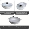 image:imageIMUSA Caldero Cast Aluminum Stock Pot 7 Qt with Glass Lid 30 cm Diameter Heavy Bottom Cooking Pot with Riveted Handles Oven Safe Rice Pot for Stews Soups and BeansGlass Lid