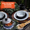 image:imageIMUSA Caldero Cast Aluminum Stock Pot 7 Qt with Glass Lid 30 cm Diameter Heavy Bottom Cooking Pot with Riveted Handles Oven Safe Rice Pot for Stews Soups and BeansMini