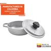 image:imageIMUSA Caldero Cast Aluminum Stock Pot 7 Qt with Glass Lid 30 cm Diameter Heavy Bottom Cooking Pot with Riveted Handles Oven Safe Rice Pot for Stews Soups and BeansMini
