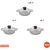 image:imageIMUSA Caldero Cast Aluminum Stock Pot 7 Qt with Glass Lid 30 cm Diameter Heavy Bottom Cooking Pot with Riveted Handles Oven Safe Rice Pot for Stews Soups and BeansMini