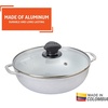 image:imageIMUSA Caldero Cast Aluminum Stock Pot 7 Qt with Glass Lid 30 cm Diameter Heavy Bottom Cooking Pot with Riveted Handles Oven Safe Rice Pot for Stews Soups and BeansGlass Lid