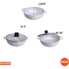 image:imageIMUSA Caldero Cast Aluminum Stock Pot 7 Qt with Glass Lid 30 cm Diameter Heavy Bottom Cooking Pot with Riveted Handles Oven Safe Rice Pot for Stews Soups and BeansGlass Lid