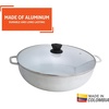 image:imageIMUSA Caldero Cast Aluminum Stock Pot 7 Qt with Glass Lid 30 cm Diameter Heavy Bottom Cooking Pot with Riveted Handles Oven Safe Rice Pot for Stews Soups and BeansGlass Lid