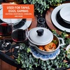 image:imageIMUSA Caldero Cast Aluminum Stock Pot 7 Qt with Glass Lid 30 cm Diameter Heavy Bottom Cooking Pot with Riveted Handles Oven Safe Rice Pot for Stews Soups and BeansMini