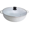 image:imageIMUSA Caldero Cast Aluminum Stock Pot 7 Qt with Glass Lid 30 cm Diameter Heavy Bottom Cooking Pot with Riveted Handles Oven Safe Rice Pot for Stews Soups and BeansGlass Lid