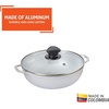 image:imageIMUSA Caldero Cast Aluminum Stock Pot 7 Qt with Glass Lid 30 cm Diameter Heavy Bottom Cooking Pot with Riveted Handles Oven Safe Rice Pot for Stews Soups and BeansGlass Lid