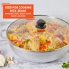 image:imageIMUSA Caldero Cast Aluminum Stock Pot 7 Qt with Glass Lid 30 cm Diameter Heavy Bottom Cooking Pot with Riveted Handles Oven Safe Rice Pot for Stews Soups and BeansGlass Lid