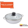 image:imageIMUSA Caldero Cast Aluminum Stock Pot 7 Qt with Glass Lid 30 cm Diameter Heavy Bottom Cooking Pot with Riveted Handles Oven Safe Rice Pot for Stews Soups and BeansGlass Lid