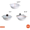 image:imageIMUSA Caldero Cast Aluminum Stock Pot 7 Qt with Glass Lid 30 cm Diameter Heavy Bottom Cooking Pot with Riveted Handles Oven Safe Rice Pot for Stews Soups and BeansGlass Lid