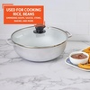 image:imageIMUSA Caldero Cast Aluminum Stock Pot 7 Qt with Glass Lid 30 cm Diameter Heavy Bottom Cooking Pot with Riveted Handles Oven Safe Rice Pot for Stews Soups and BeansGlass Lid