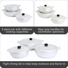 image:imageIMUSA Caldero Stock Pot with Lid 3pc Set 15357 QT Cast Aluminum Perfect for Serving Large amp Small Groups Riveted Handles Made in Colombia Silver15357 Quarts
