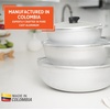 image:imageIMUSA Caldero Stock Pot with Lid 3pc Set 15357 QT Cast Aluminum Perfect for Serving Large amp Small Groups Riveted Handles Made in Colombia Silver15357 Quarts