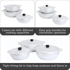 image:imageIMUSA Caldero Stock Pot with Lid 3pc Set 15357 QT Cast Aluminum Perfect for Serving Large amp Small Groups Riveted Handles Made in Colombia Silver357 11 Quarts