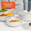 image:imageIMUSA Caldero Stock Pot with Lid 3pc Set 15357 QT Cast Aluminum Perfect for Serving Large amp Small Groups Riveted Handles Made in Colombia Silver357 11 Quarts