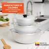 image:imageIMUSA Caldero Stock Pot with Lid 3pc Set 15357 QT Cast Aluminum Perfect for Serving Large amp Small Groups Riveted Handles Made in Colombia Silver357 11 Quarts
