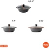 image:imageIMUSA Cocotte Cast Aluminum Ceramic Nonstick Caldero with Glass Lid 7Qt Black