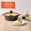 image:imageIMUSA Cocotte Cast Aluminum Ceramic Nonstick Caldero with Glass Lid 7Qt Black