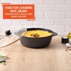 image:imageIMUSA Cocotte Cast Aluminum Ceramic Nonstick Caldero with Glass Lid 7Qt Black