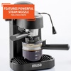 image:imageIMUSA Electric Espresso Cappuccino Maker 4 Cup Capacity with Milk Frother Black Coffee Machine for Home Barista ExperienceClassic