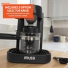 image:imageIMUSA Electric Espresso Cappuccino Maker 4 Cup Capacity with Milk Frother Black Coffee Machine for Home Barista ExperienceNew Classic