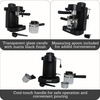 image:imageIMUSA Electric Espresso Cappuccino Maker 4 Cup Capacity with Milk Frother Black Coffee Machine for Home Barista ExperienceNew Classic