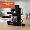 image:imageIMUSA Electric Espresso Cappuccino Maker 4 Cup Capacity with Milk Frother Black Coffee Machine for Home Barista ExperienceNew Classic