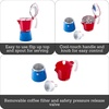 image:imageIMUSA Stovetop Espresso Maker 3 Cup Moka Pot Caribbean Colors Edition  Cuban Coffee Italian Style Demitasse Cortadito Cappuccino  Cast Aluminum Cafetera Espresso Azul Rojo BlancoRed