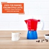 image:imageIMUSA Stovetop Espresso Maker 3 Cup Moka Pot Caribbean Colors Edition  Cuban Coffee Italian Style Demitasse Cortadito Cappuccino  Cast Aluminum Cafetera Espresso Azul Rojo BlancoRed