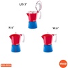 image:imageIMUSA Stovetop Espresso Maker 3 Cup Moka Pot Caribbean Colors Edition  Cuban Coffee Italian Style Demitasse Cortadito Cappuccino  Cast Aluminum Cafetera Espresso Azul Rojo BlancoRed