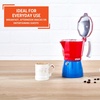image:imageIMUSA Stovetop Espresso Maker 3 Cup Moka Pot Caribbean Colors Edition  Cuban Coffee Italian Style Demitasse Cortadito Cappuccino  Cast Aluminum Cafetera Espresso Azul Rojo BlancoRed