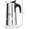 image:imageIMUSA USA B12022062M Stainless Steel Stovetop Espresso Coffeemaker 6Cup Silver6 Cups